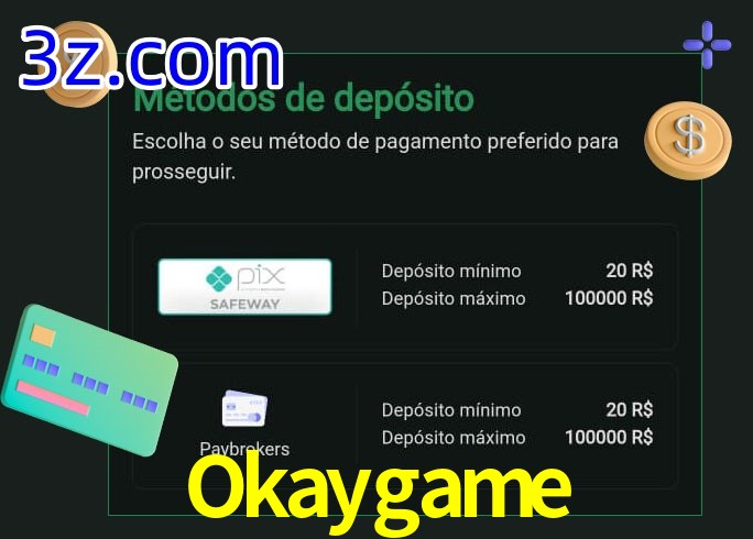 O cassino Okaygame oferece uma grande variedade de métodos de pagamento
